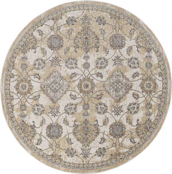 2' x 3' Ivory Sand Vintage Wool Accent Rug - Image 5