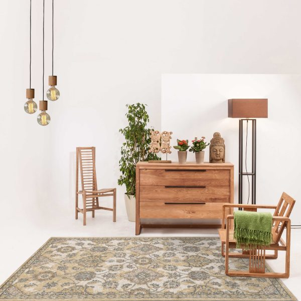 63 X 91 Ivory  Sand Wool Rug - Image 2