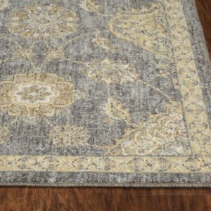 2' x 3' Slate Grey Vintage Wool Accent Rug