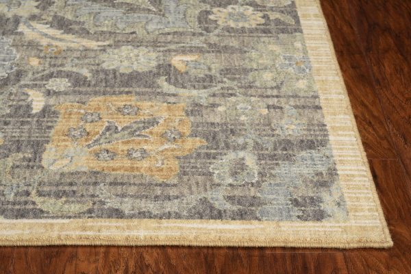 8' Taupe Machine Woven Vintage Traditional Indoor Runner Rug - Image 3