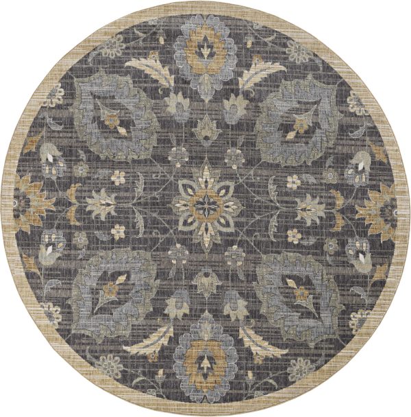 5'x8' Taupe Machine Woven Traditional Indoor Area Rug - Image 3