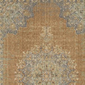 3'x5' Coffee Brown Machine Woven Floral Medallion Indoor Area Rug