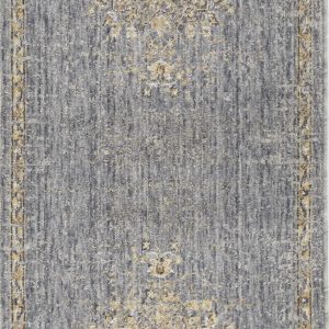 5'x8' Slate Grey Machine Woven Traditional Medallion Indoor Area Rug