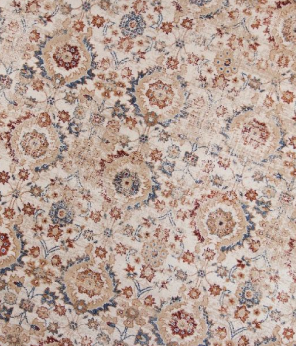 5' X 8' Ivory And Blue Floral Vines Area Rug - Image 4