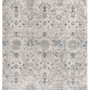 5'x8' Ivory Machine Woven Geometric Indoor Area Rug