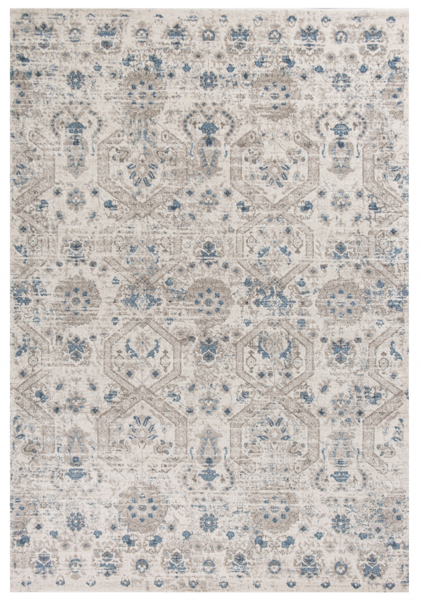 5'x8' Ivory Machine Woven Geometric Indoor Area Rug