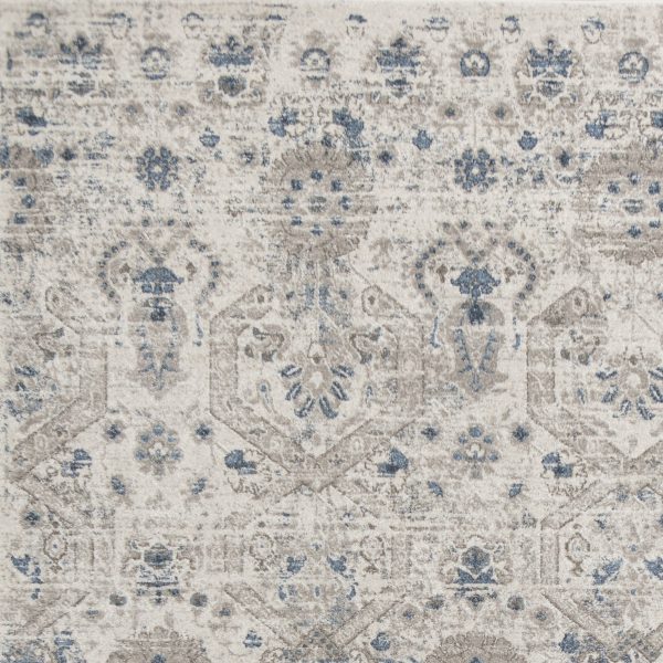 5'x8' Ivory Machine Woven Geometric Indoor Area Rug - Image 3