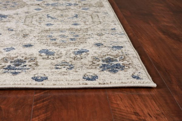 5'x8' Ivory Machine Woven Geometric Indoor Area Rug - Image 4