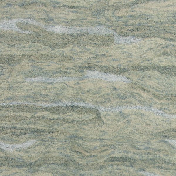 3'x5' Seafoam Blue Hand Tufted Abstract Indoor Area Rug - Image 3