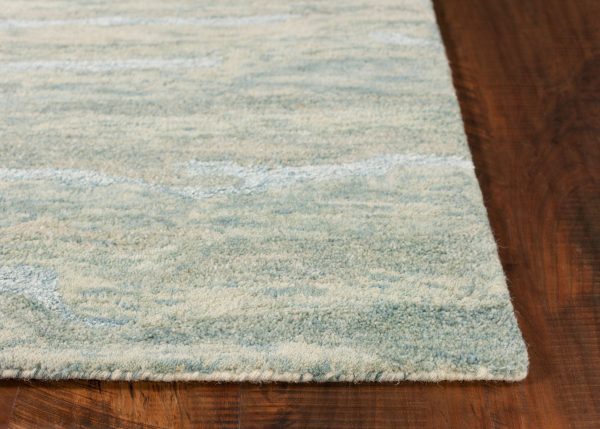 3'x5' Seafoam Blue Hand Tufted Abstract Indoor Area Rug - Image 4