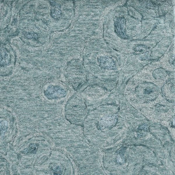 3'x5' Seafoam Blue Hand Tufted Floral Indoor Area Rug - Image 2
