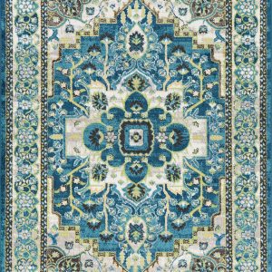 5'x8' Teal Machine Woven Polypropylene Area Rug