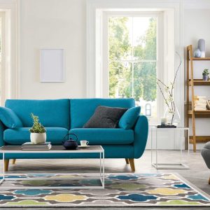 5' x 8' Grey Colorful Trellis Pattern Area Rug