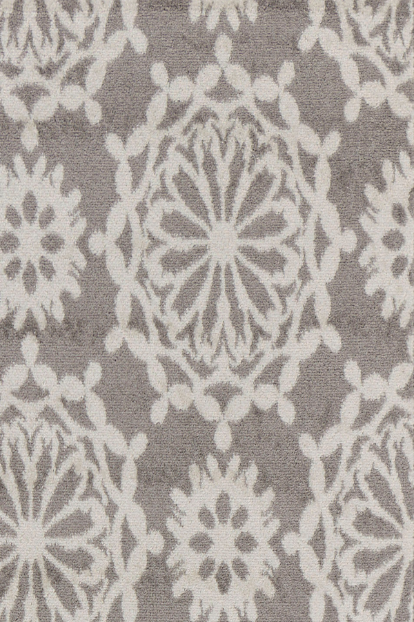 7' Grey Ivory Machine Woven Floral Indoor Runner Rug - Image 2