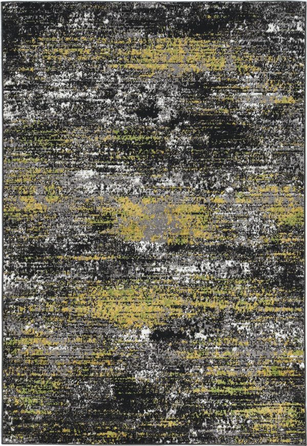 7' Grey Machine Woven Abstract Indoor Runner Rug - Image 2