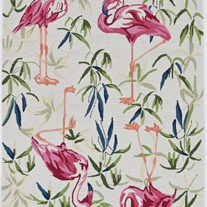 5' x 7' Ivory or Pink Flamingo Indoor Area Rug