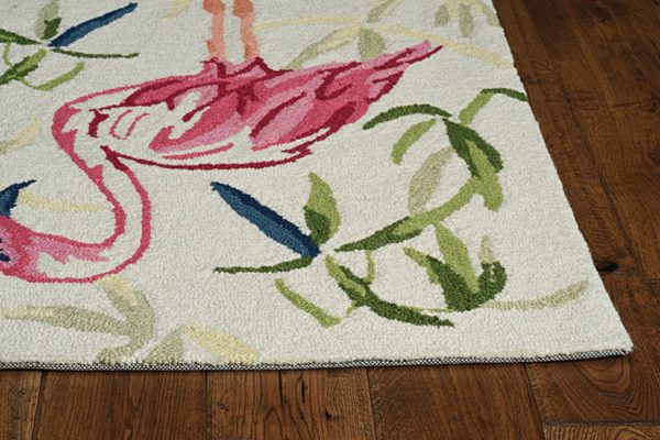 5' x 7' Ivory or Pink Flamingo Indoor Area Rug - Image 3