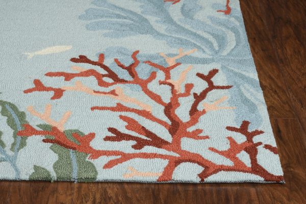 2' x 3' Blue Polyester Accent Rug - Image 2
