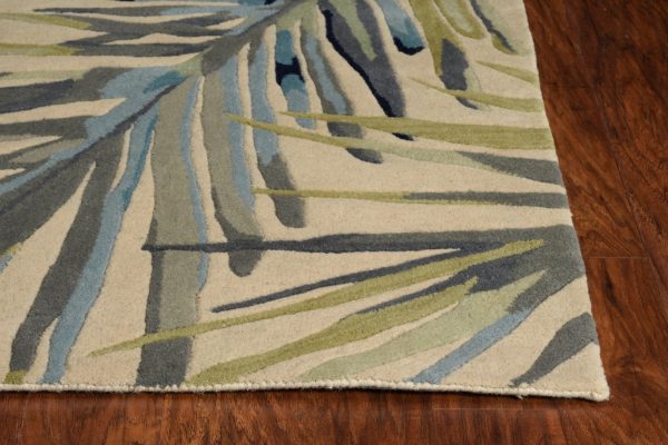 4'x6' Ivory Hand Tufted Tropical Palms Indoor Area Rug - Image 3