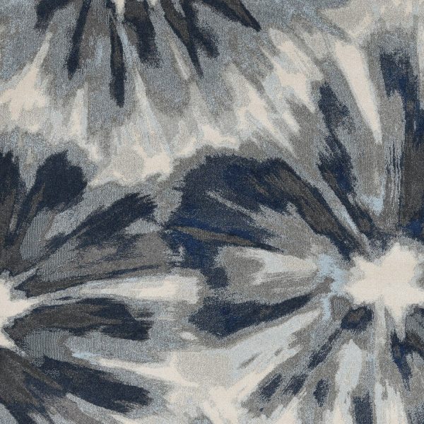 3'x5' Ivory Blue Machine Woven Oversized Floral Indoor Area Rug - Image 3