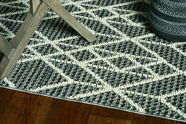 2' x 8' Grey Geometric Lines Runner Rug - Image 2