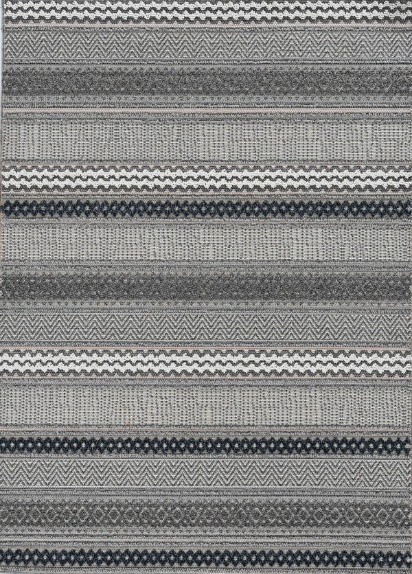 8' Taupe Machine Woven UV Treated Tribal Indoor Outdoor Runner Rug - Image 2