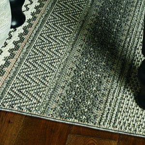 4' x 6' Taupe Geometric Lines Area Rug