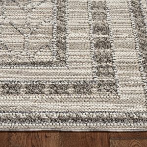 2' x 8' Grey Bordered Runner Rug