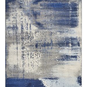 3' x 5' Ice Blue Abstract Brushstrokes Area Rug