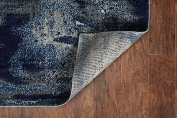 3' x 5' Ice Blue Abstract Brushstrokes Area Rug - Image 2