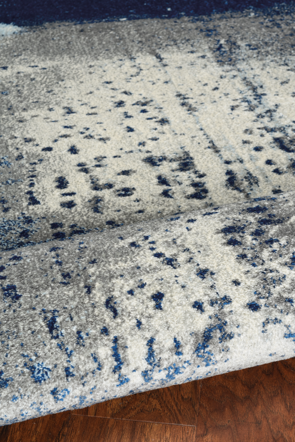 3' x 5' Ice Blue Abstract Brushstrokes Area Rug - Image 3