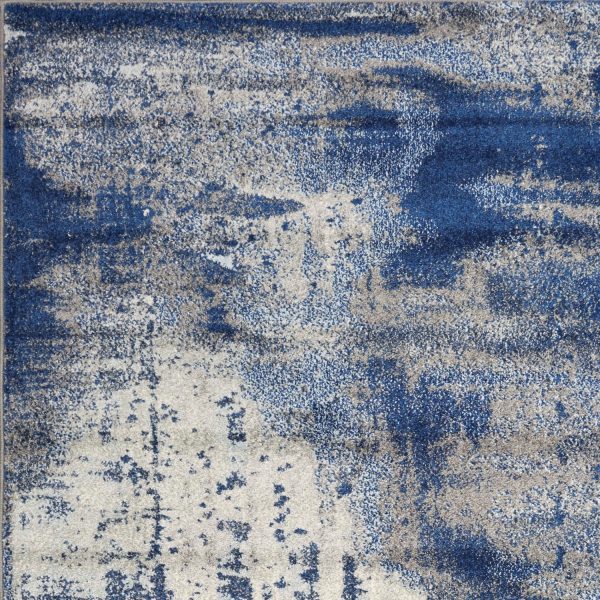 3' x 5' Ice Blue Abstract Brushstrokes Area Rug - Image 5
