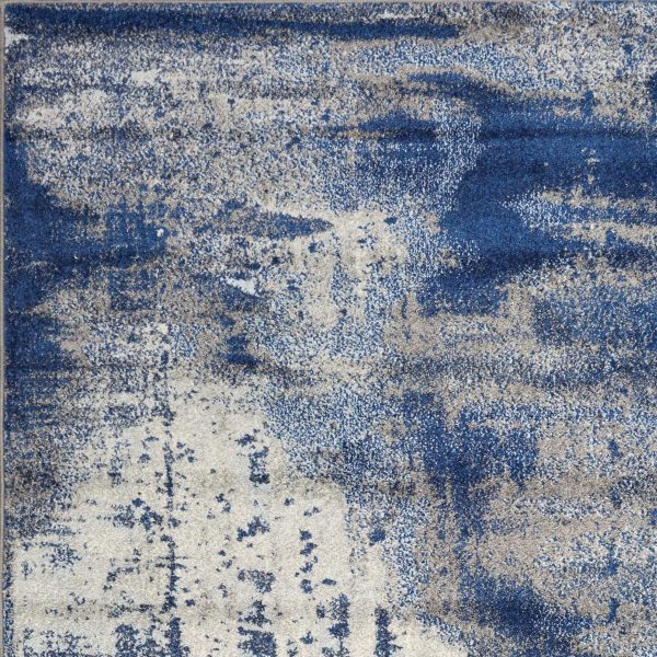 5' x 7' Ice Blue Abstract Splash Indoor Area Rug - Image 2