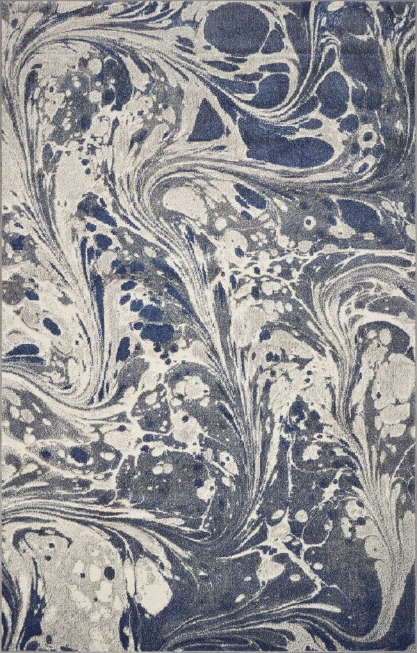 7' x 9' Grey Abstract Marble Design Indoor Area Rug - Image 3