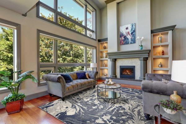7' x 9' Grey Abstract Marble Design Indoor Area Rug - Image 4
