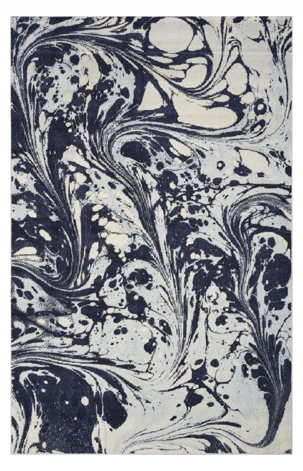 3' x 5' Blue Abstract Splashes Area Rug - Image 5