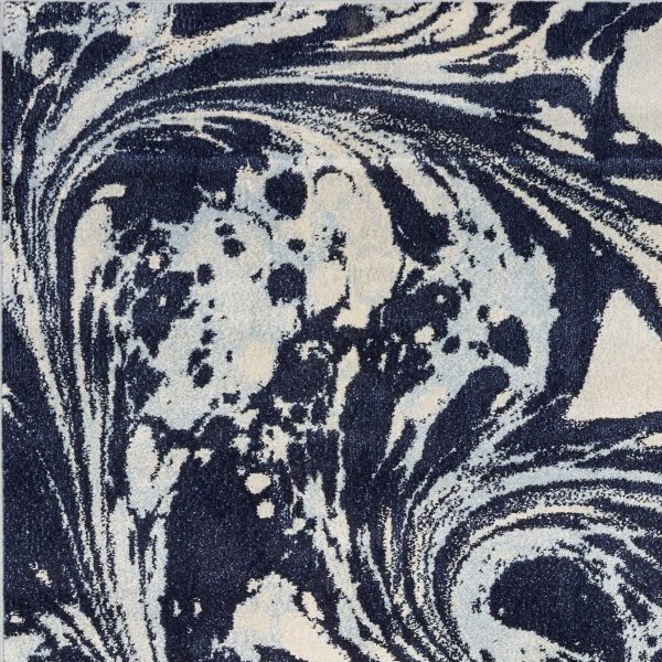 7'x10' Blue Machine Woven Abstract Indoor Area Rug - Image 3