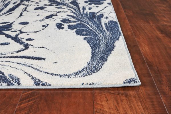 7'x10' Blue Machine Woven Abstract Indoor Area Rug - Image 2