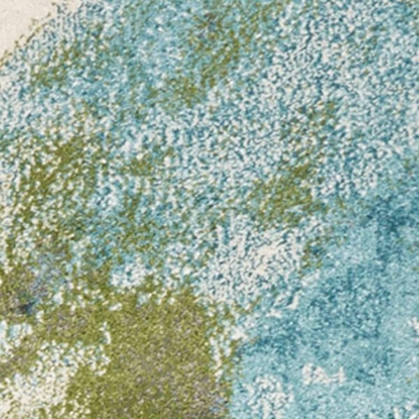 3' x 5' Teal Abstract Splashes Area Rug - Image 5