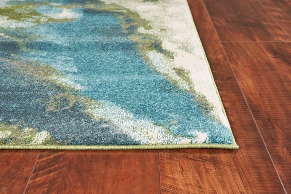 99" X 122" Teal Polypropylene Rug - Image 2