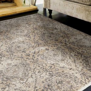 5' x 8' Sand or Grey Medallion Area Rug