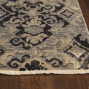 2' x 8' Ivory or Beige Antique Pattern Runner Rug