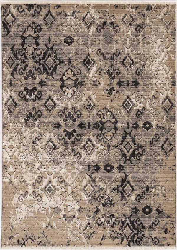 2' x 8' Ivory or Beige Antique Pattern Runner Rug - Image 3