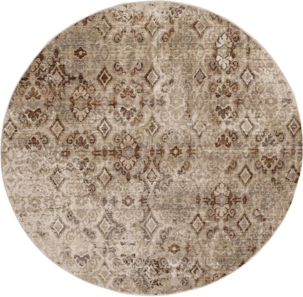 5' x 8' Sand Medallion Area Rug - Image 2