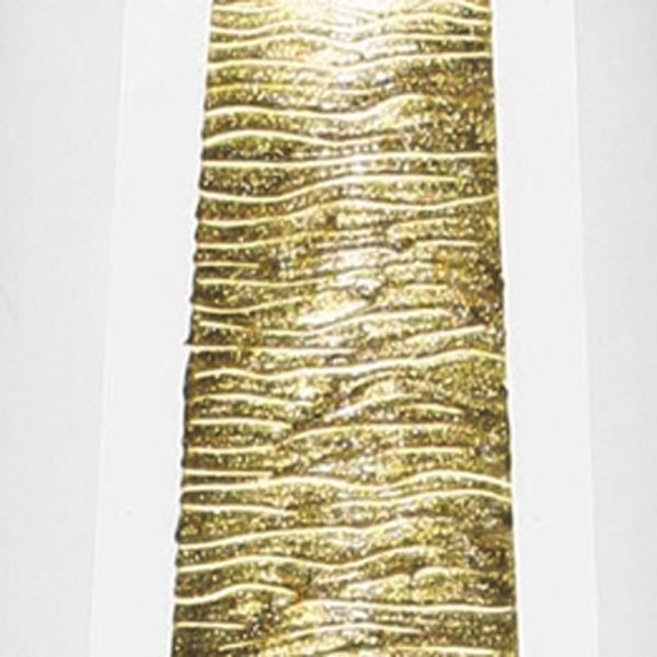 10.5 Mouth Blown Hand Decorated Standard Gold Vase - Image 4