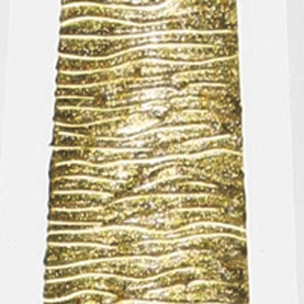 10.5 Mouth Blown Hand Decorated Standard Gold Vase - Image 5
