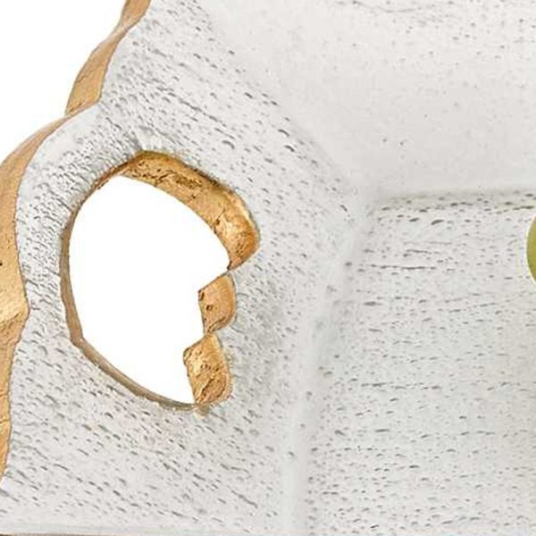 7 x 11 Hand Decorated Scalloped Edge Gold Leaf Vanity or Snack Tray With Cut Out Handles - Image 4