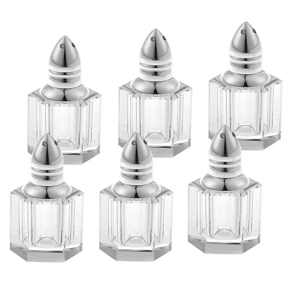 Individual Silver Crystal Salt and Peppers  Gift Boxed 6 Pc Set - Image 2