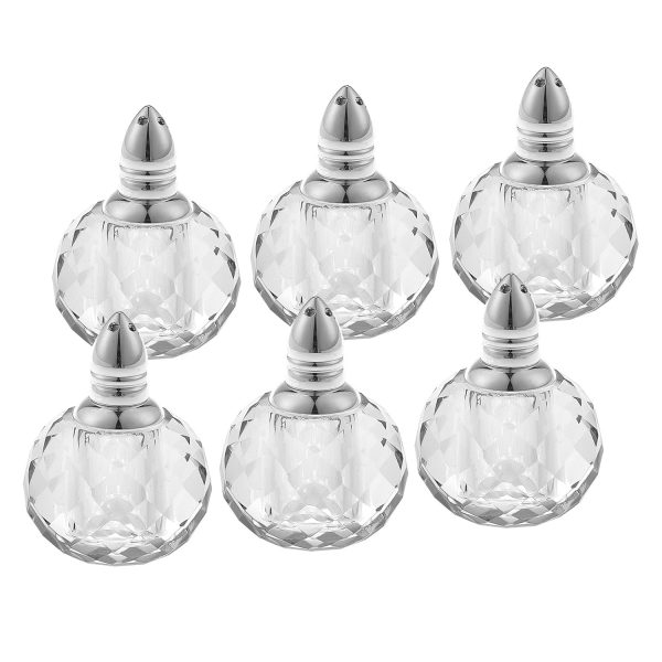 Individual Silver Crystal Zendra Design Salt and Peppers  Gift Boxed 6 Pc Set - Image 2