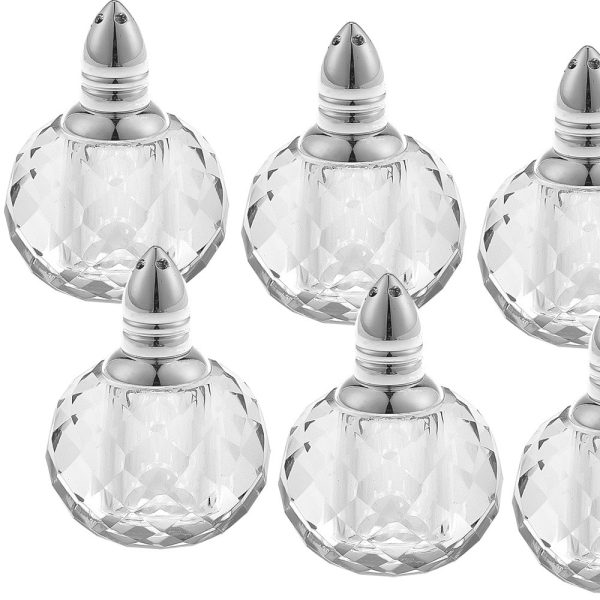 Individual Silver Crystal Zendra Design Salt and Peppers  Gift Boxed 6 Pc Set - Image 3